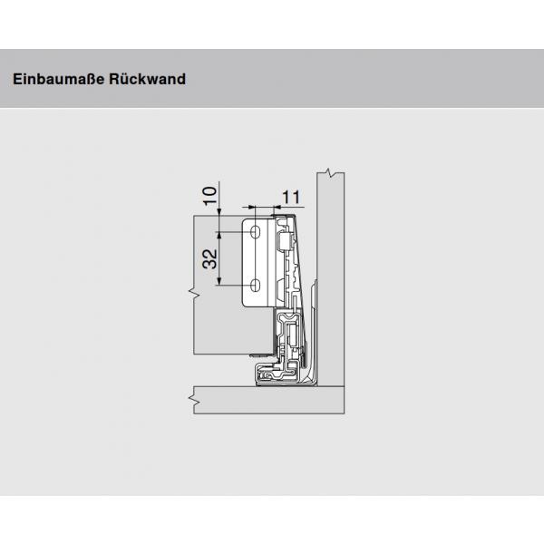 MERIVOBOX Holzrückwandhalter, Höhe M (108 mm), links/rechts, oriongrau, ZB4M000S